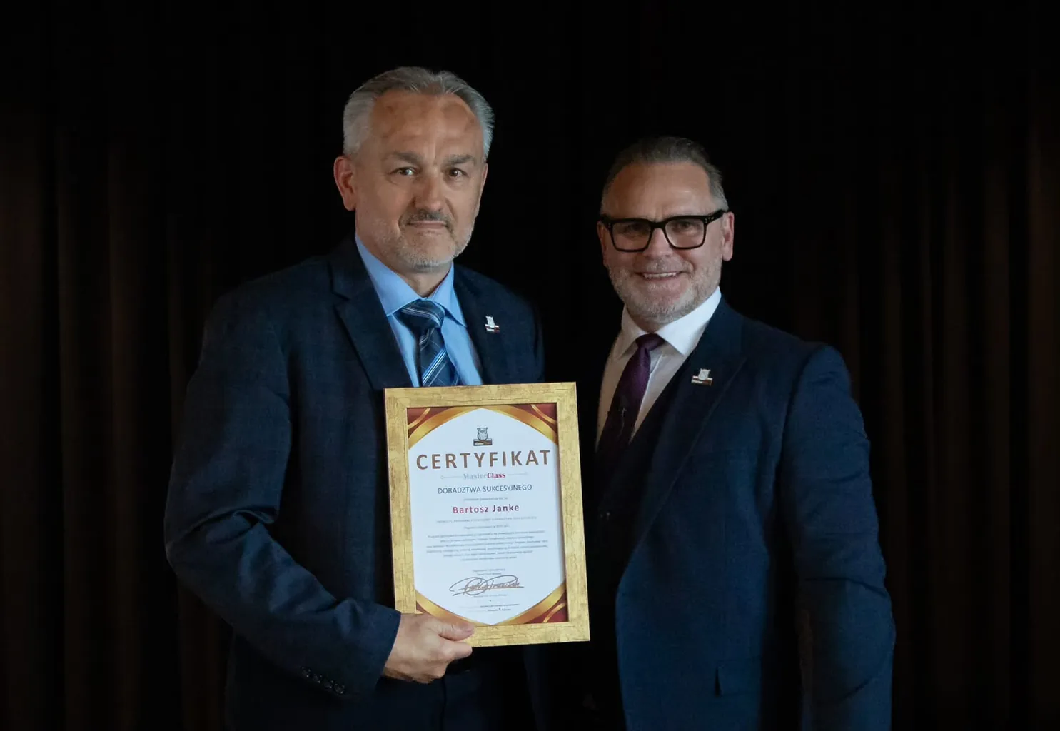 Wręczenie certyfikatu MasterClass Doradztwa Sukcesyjnego